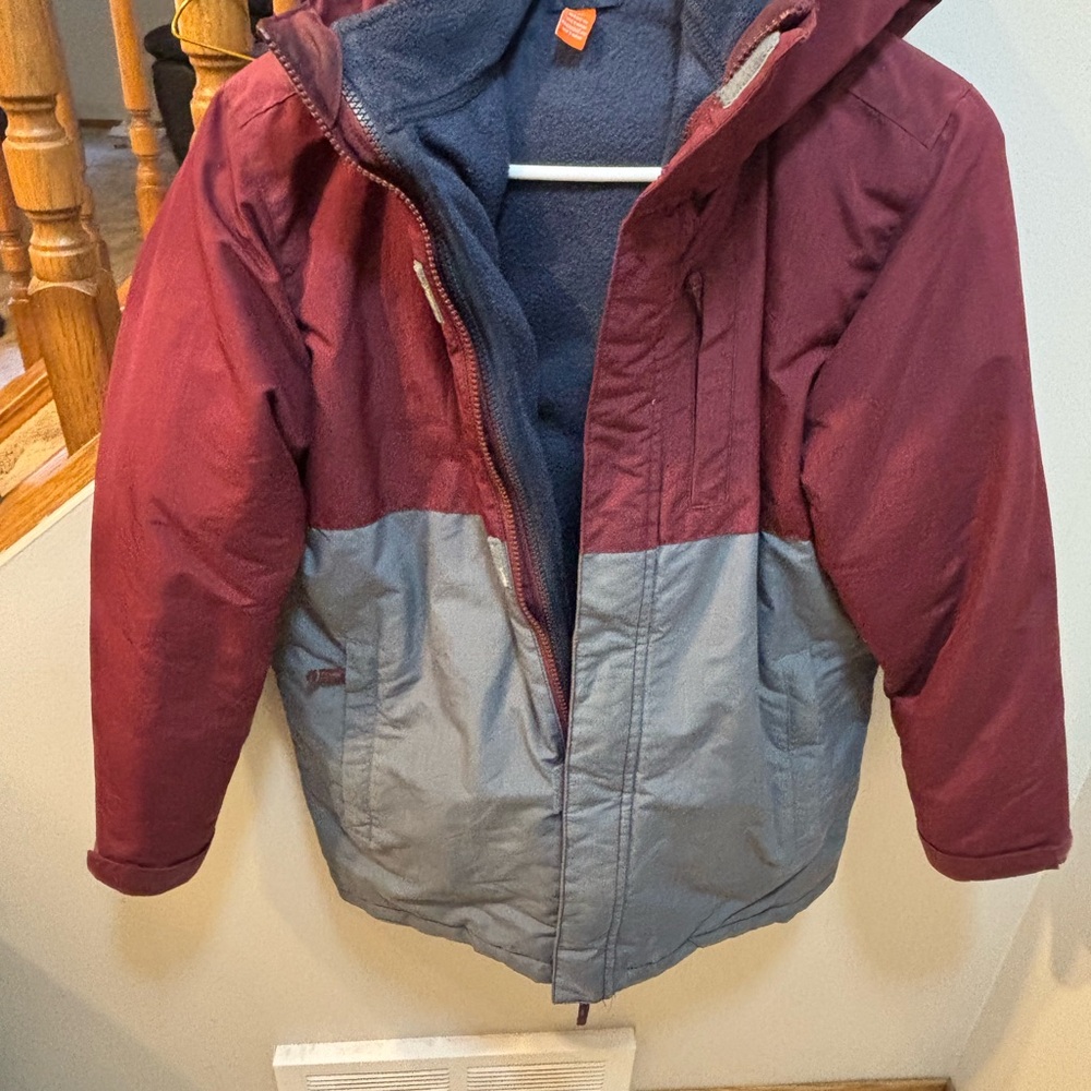 Place Maroon and Gray Kids double lined with inner sweater